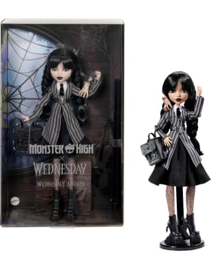 Muñeca Wednesday Merlina 28 Cm Monster High Oficial Dedos