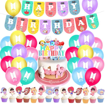 Kit Cotillón Cumpleaños Diseño Bt21 Calidad Decoración