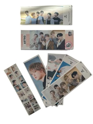 Set 30 Bookmarks + 32 Stickers Grupo Astro Kpop Marca Página1