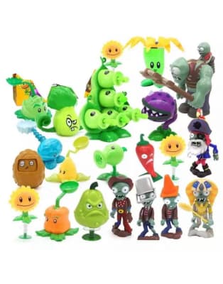 21 figuras de plantas vs zombies con lanzadores de dardos, lanza guisantes