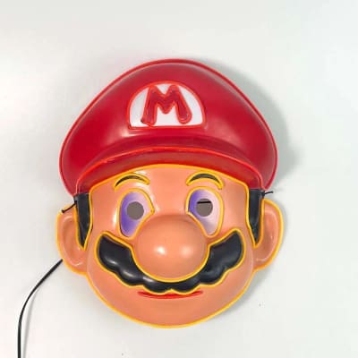Mascara Cosplay Super Mario Led 3 Efectos Luz De Plástico1