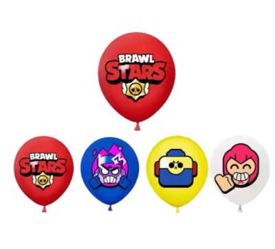 Pack 12 Globos Látex Diseño Brawl Stars Fiestas Cumpleaño1