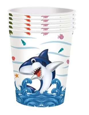 Pack 10 Vasos Cumpleaños Diseño Animales Marinos Decoración1