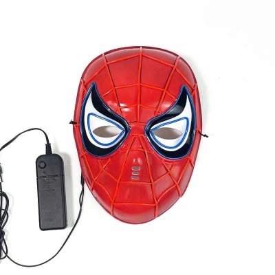 Mascara Cosplay Spider Man Led 3 Efectos Luz De Plástico1