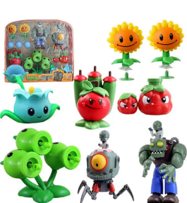 Set Juguetes 8 Figuras Plantas Vs Zombie Interactiva Guiso