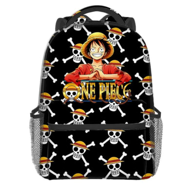 Mochila Escolar Diseño One Piece Monkey D Luffy Anime1