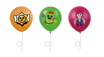 Pack 12 Globos Latex Diseño Brawl Stars Calidad Cumpleaños