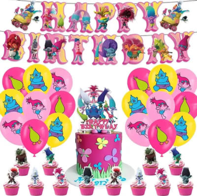 Kit Cumpleaños Diseño Trolls Decoración Niños