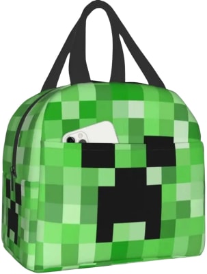 Lonchera Escolar Diseño Creeper Minecraft Con Compartimiento1