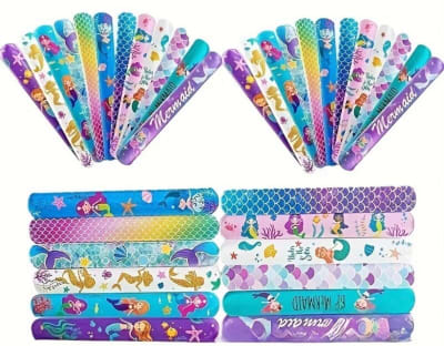 Pack 12 Pulseras Cumpleaños Sirena Fiestas Decoración1