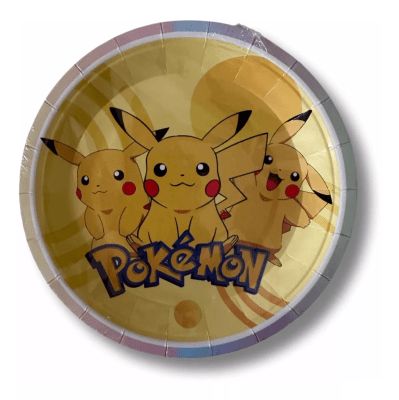 Pack 10 Platos Pokemon Desechables Cumpleaños