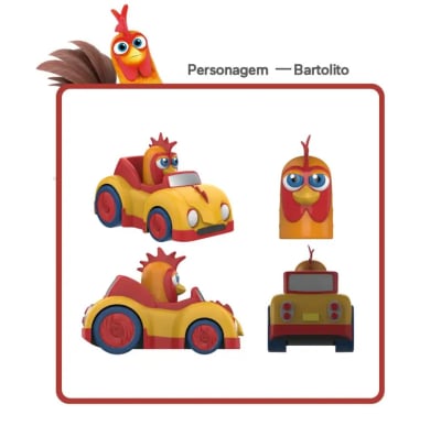 Auto Gallo Bartolito Chico Granja Zenón 13x10x6cm1