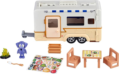 Bluey Caravan Adventure Playset, Con Figura Jean Luc 6 Cm