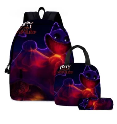 Mochila Escolar Diseño Catnap Poppy Play Lonchera Estuche1