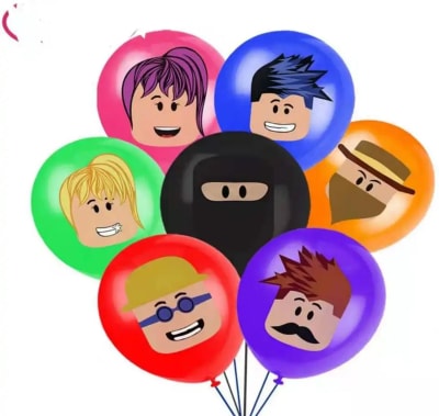 Pack 12 Globos Látex Diseño Roblox Cumpleaños