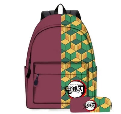 Mochila Escolar Estuche Diseño Tomioka Demon Slayer Kimetsu1