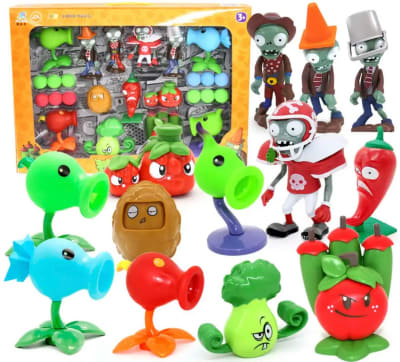 Set Juguetes 13 Figuras Plantas Vs Zombie Guisantes Con Caja