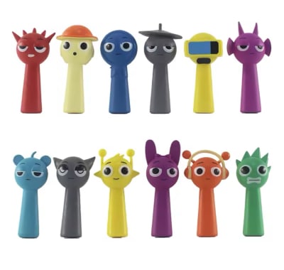 Pack 12 Figuras Sprunki 7-8 Cm Pvc Genéricas Entretencion1