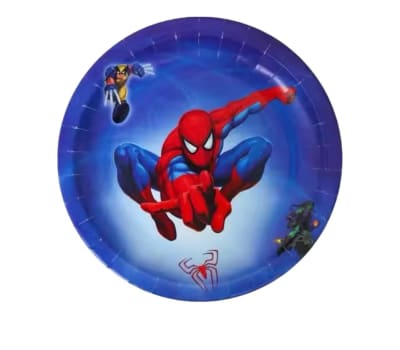 Pack 10 Platos Cumpleaños Spider Man Decoración1