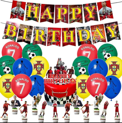 Kit Cumpleaños Decoración Ronaldo Selección Portuga1