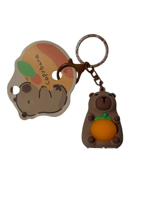 Llavero Luminoso Diseño Capibara 5 Cm Maron1