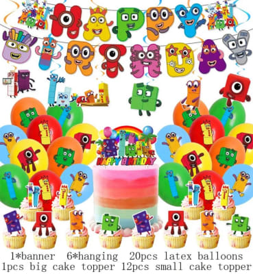 Kit Cumpleaños Fiestas Numberblocks Niños Decoracion1
