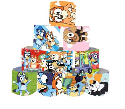 Pack 12 Pulseras Cumpleaños Diseño Bluey Niños Fiestas
