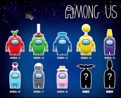 Bloques construcción 8 set de 10 figuras de among us juguetes niños2