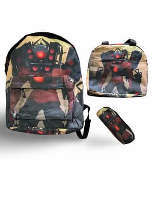 Mochila Escolar Lonchera Estuche Titan Speaker Man Skibidi