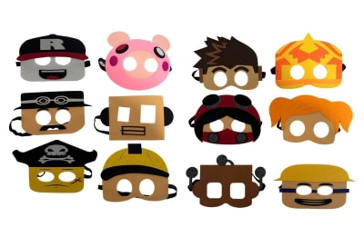 Pack 12 Máscaras Cumpleaños Roblox Material Fieltro Calidad1