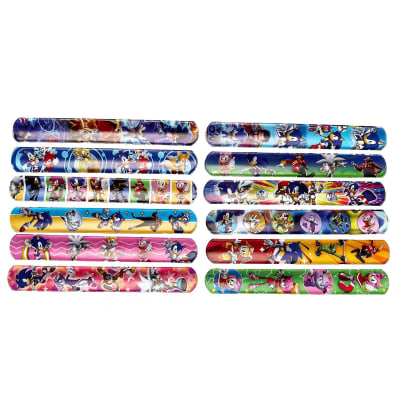 Pack 12 Pulseras Fiestas Niñoscumpleaños Diseño Sonic