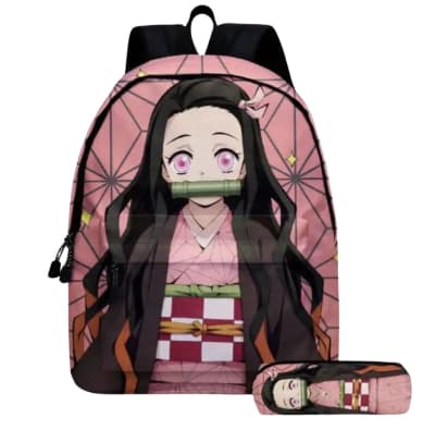 Mochila + Estuche Simple 38x33x13 Cm Nezuko Demon Slayer1