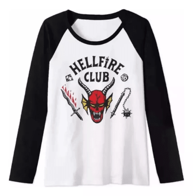 Polera Manga Larga Hellfire Club Niños Largo 40 Cm Stranger Niños 6-8 Años