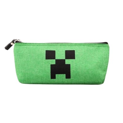 Estuche Escolar Estilo Creeper Minecraft Lona Calidad