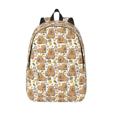 Mochila Escolar Diseño Capibara Material Grueso V21
