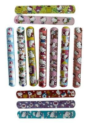 Pack 12 Pulseras Cumpleaños Diseño Kuromi Hello Kitty