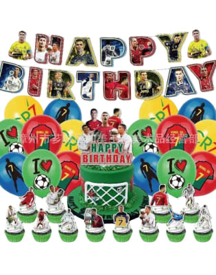 Kit Cumpleaños Decoración Cristiano Ronaldo Portugal Equipos