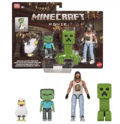 Figura Minecraft Woodland Mansion Set 4 Chicken Jockey Oficial