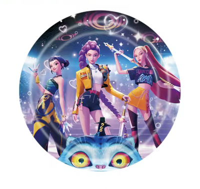 Pack 10 Platos Huntrix Demon Hunters 18cm Fiestas Cumpleaños