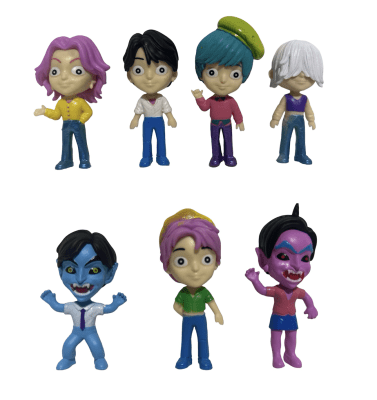 Set 7 Figuras PVC Saja Boys Demon Hunters 7cm Guerreras Kpop