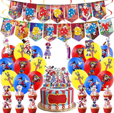 Kit Cumpleaños Diseño The Amazing Circus Digital Adornos1