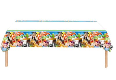 Mantel Cumpleaños Decoración Granja Zenón 108x180cm Plastic