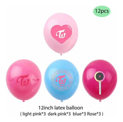Pack 12 Globos Látex Diseño Twice K-pop Cumpleaños Diseño1