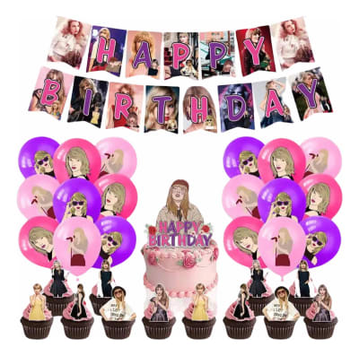 Kit Cumpleaños Diseños Taylor Swift Cantante Fans Decoración