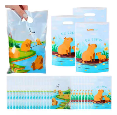 Pack 10 Bolsitas Dulces Cumpleaños Diseño Capibara Cotillon