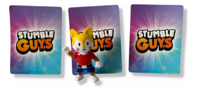 Figura 7cm Meow Stumble Guys + 3 Tarjetas Al Azar1