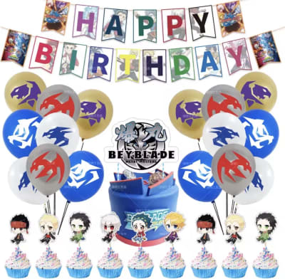 Kit Cumpleaños Beyblade Metal Masters Decoracion Completa1