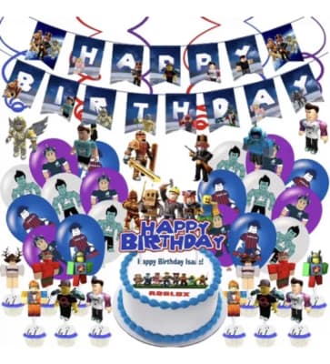 Kit Cumpleaños Roblox Globos Banner Decoracion Fiesta1