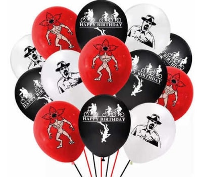 Pack 12 Globos Stranger Things V2 Cumpleaños Decoración1