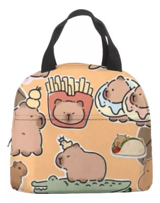 Lonchera Diseño Capibara Cocodrilo Con Aislante Térmico